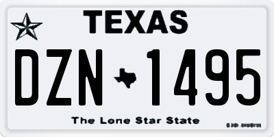 TX license plate DZN1495
