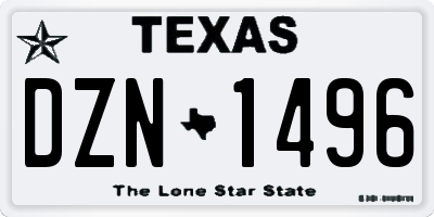 TX license plate DZN1496