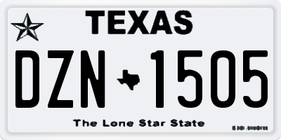TX license plate DZN1505