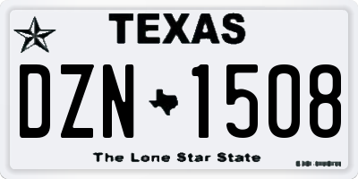 TX license plate DZN1508
