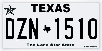 TX license plate DZN1510