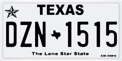 TX license plate DZN1515