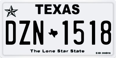 TX license plate DZN1518