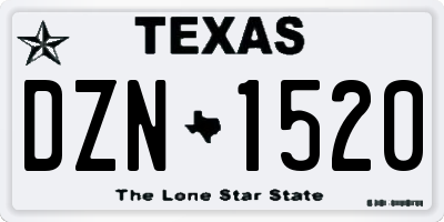 TX license plate DZN1520