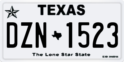 TX license plate DZN1523