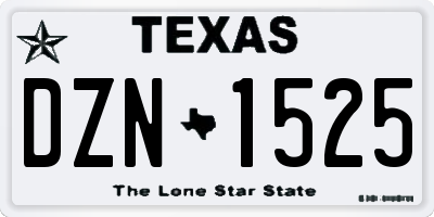 TX license plate DZN1525