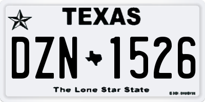 TX license plate DZN1526