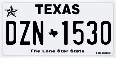 TX license plate DZN1530
