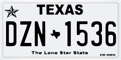 TX license plate DZN1536