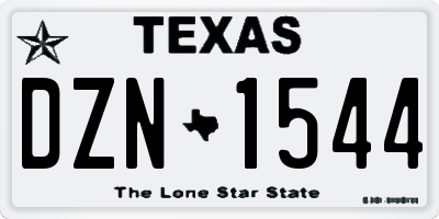 TX license plate DZN1544