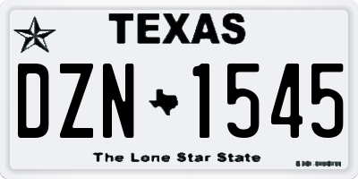 TX license plate DZN1545