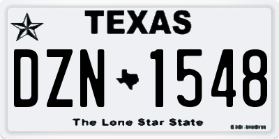 TX license plate DZN1548