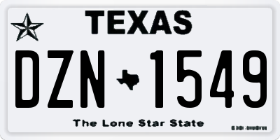 TX license plate DZN1549