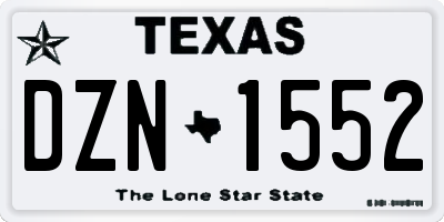 TX license plate DZN1552