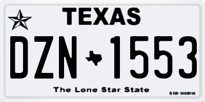 TX license plate DZN1553