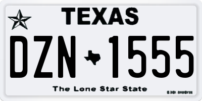 TX license plate DZN1555