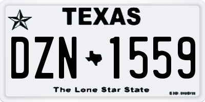 TX license plate DZN1559