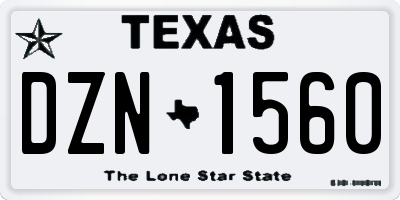 TX license plate DZN1560