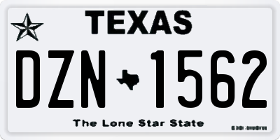 TX license plate DZN1562
