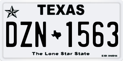 TX license plate DZN1563