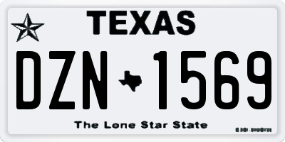 TX license plate DZN1569