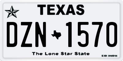 TX license plate DZN1570