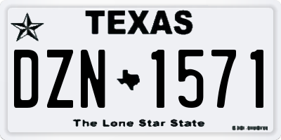 TX license plate DZN1571