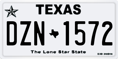 TX license plate DZN1572