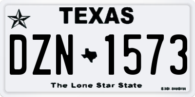 TX license plate DZN1573