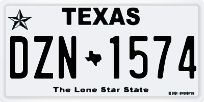 TX license plate DZN1574