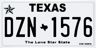 TX license plate DZN1576