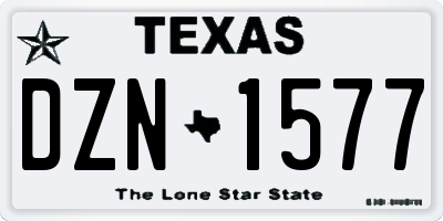 TX license plate DZN1577