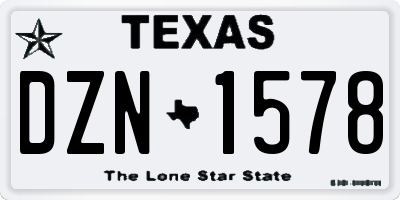 TX license plate DZN1578