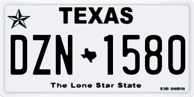 TX license plate DZN1580