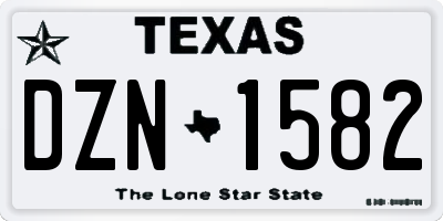 TX license plate DZN1582