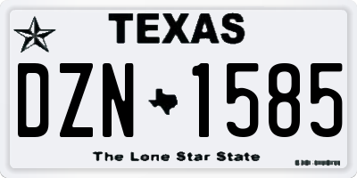 TX license plate DZN1585