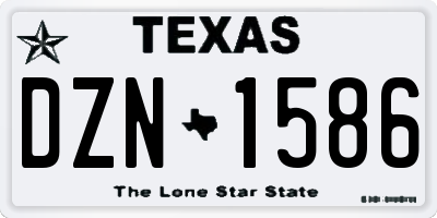 TX license plate DZN1586