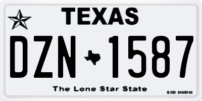 TX license plate DZN1587