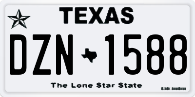 TX license plate DZN1588