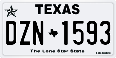 TX license plate DZN1593