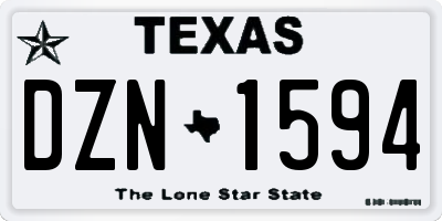 TX license plate DZN1594