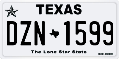 TX license plate DZN1599