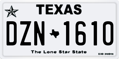TX license plate DZN1610