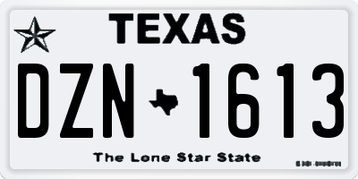 TX license plate DZN1613
