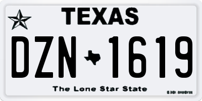 TX license plate DZN1619