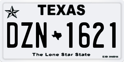TX license plate DZN1621