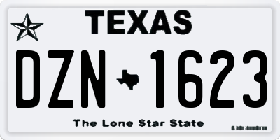 TX license plate DZN1623