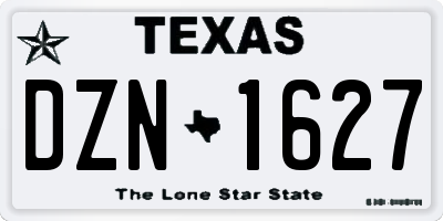 TX license plate DZN1627