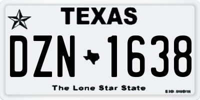 TX license plate DZN1638