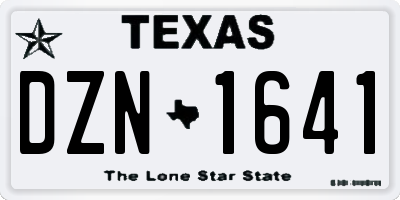 TX license plate DZN1641